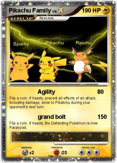 Pokemon Pikachu Family