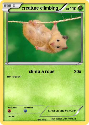 Pokemon creature climbing