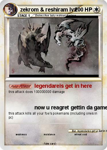 Pokemon zekrom & reshiram lvx
