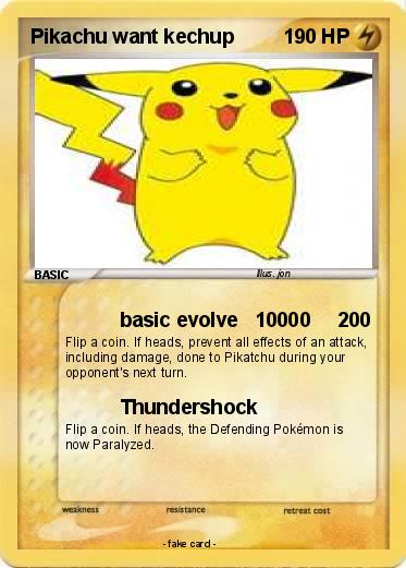 Pokemon Pikachu want kechup