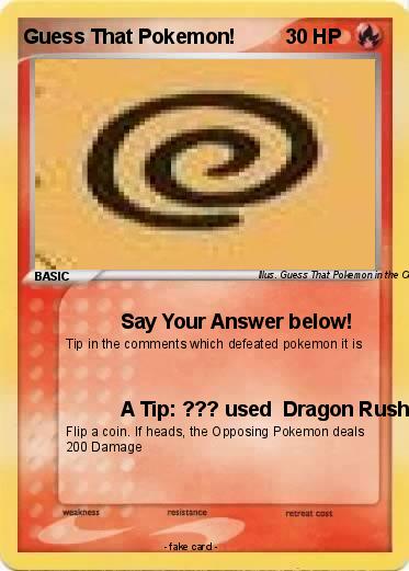 Pokemon Guess That Pokemon!