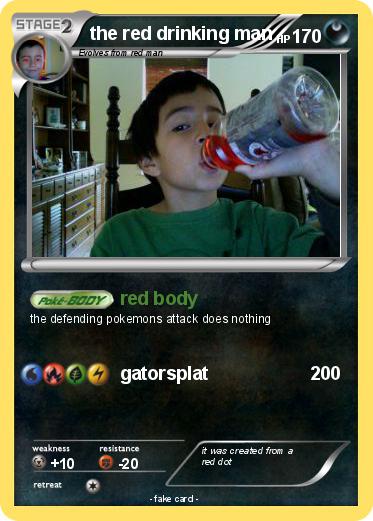 Pokemon the red drinking man