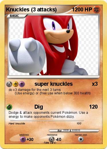 Pokemon Knuckles (3 attacks)          1