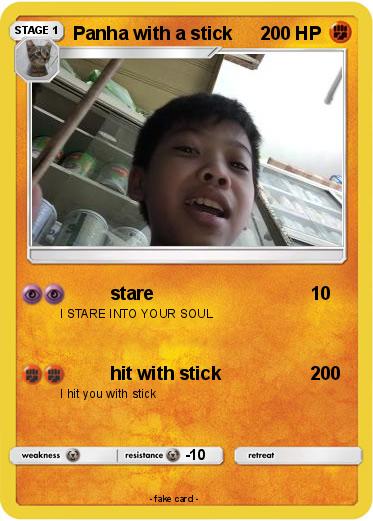 Pokemon Panha with a stick