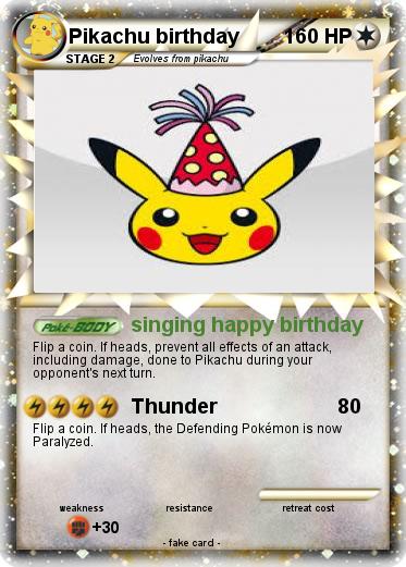 Pokemon Pikachu birthday