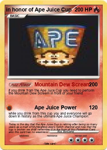 Pokemon in honor of Ape Juice Cup