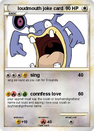 Pokemon loudmouth joke card