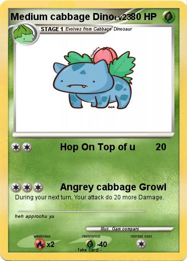 Pokemon Medium cabbage Dino