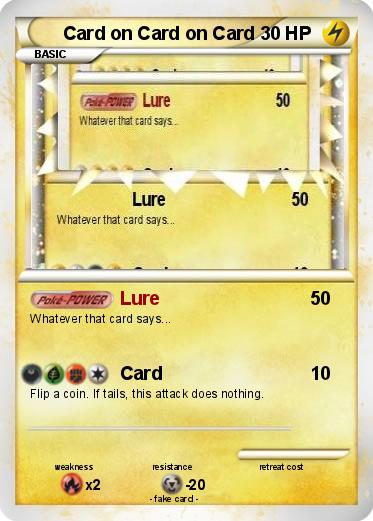 Pokemon Card on Card on Card