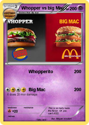 Pokemon Whopper vs big Mac