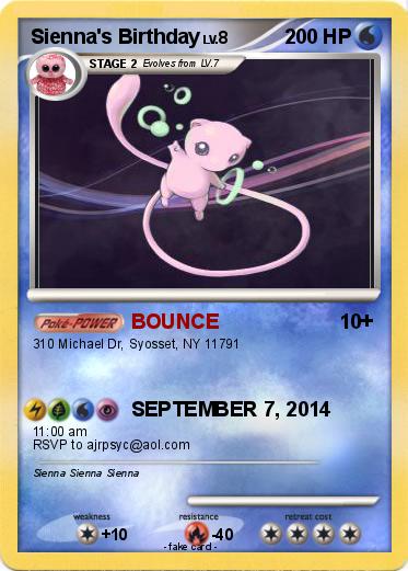 Pokemon Sienna's Birthday