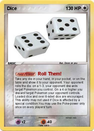 Pokemon Dice Pokemon Dice
