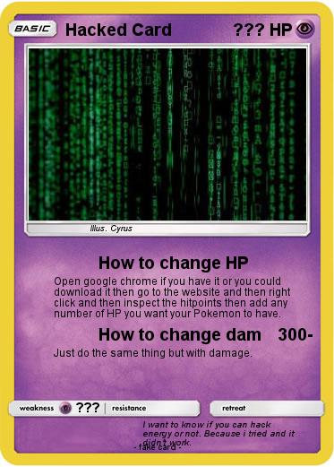Pokemon Hacked Card Pokemon Hacked Card