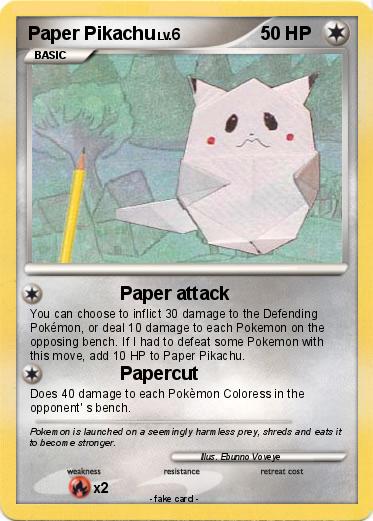 Pokemon Paper Pikachu