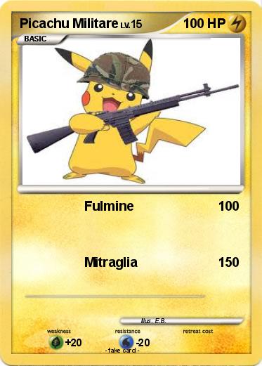 Pokemon Picachu Militare