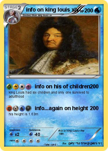 Pokemon info on king louis xiv