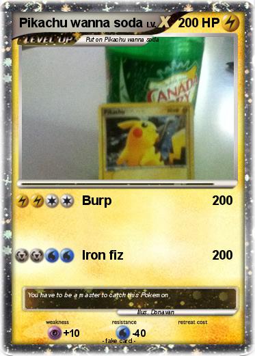 Pokemon Pikachu wanna soda