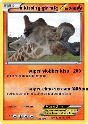 Pokemon a kissing girrafe
