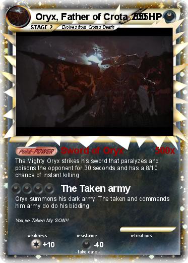 Pokemon Oryx, Father of Crota  555