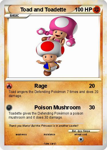 Pokemon Toad and Toadette Pokemon Toad and Toadette