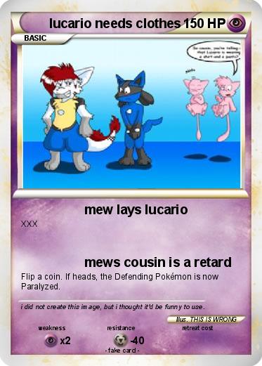 Pokemon lucario needs clothes