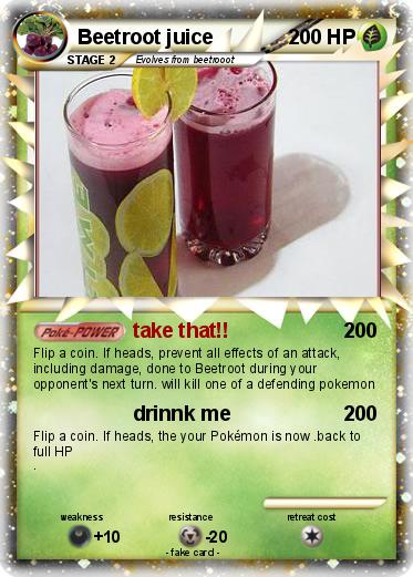 Pokemon Beetroot juice