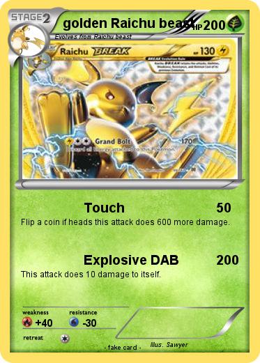 Pokemon golden Raichu beast