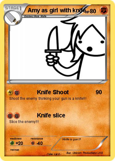 Pokemon Amy as girl with knife