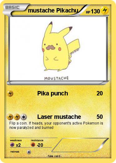 Pokemon mustache Pikachu