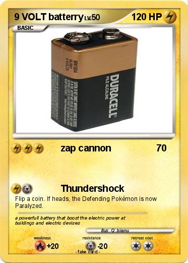 Pokemon 9 VOLT batterry