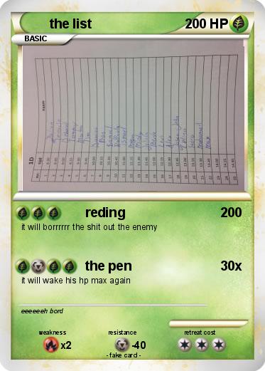 Pokemon the list