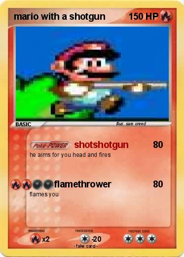 Pokemon mario with a shotgun