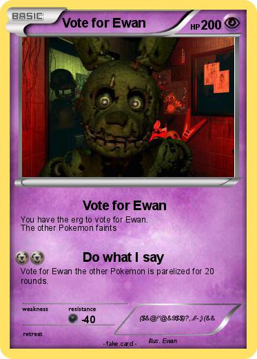 Pokemon Vote for Ewan