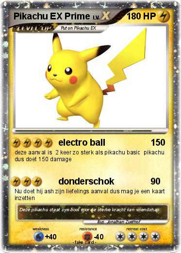 Pokemon Pikachu EX Prime