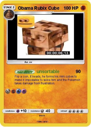 Pokemon Obama Rubix Cube