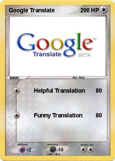 Pokemon Google Translate