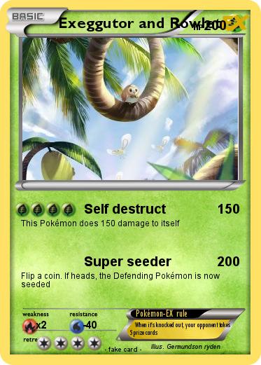 Pokemon Exeggutor and Rowlet