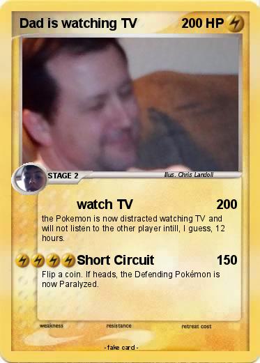 Pokemon Dad is watching TV