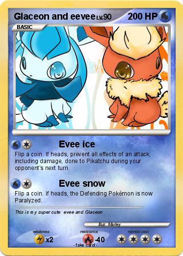 Pokemon Glaceon and eevee
