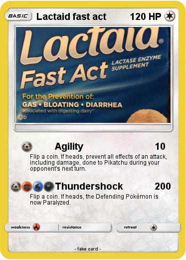 Pokemon Lactaid fast act
