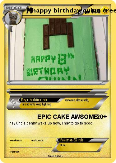 Pokemon happy birthday quinn creeper minecraft cake