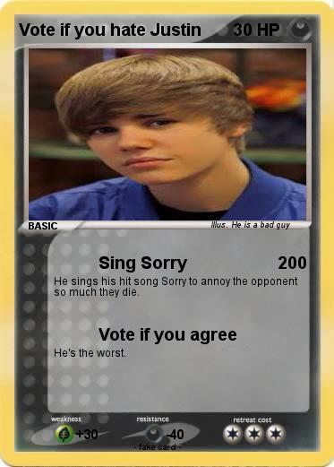 Pokemon Vote if you hate Justin