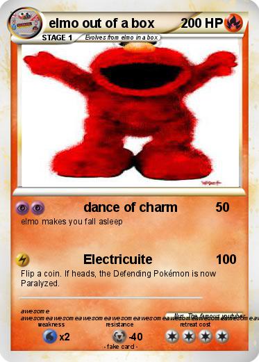 Pokemon elmo out of a box