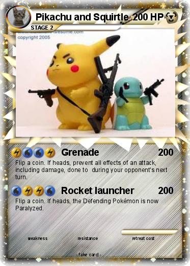 Pokemon Pikachu and Squirtle
