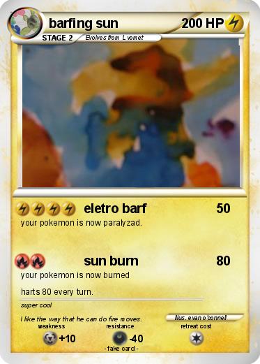 Pokemon barfing sun