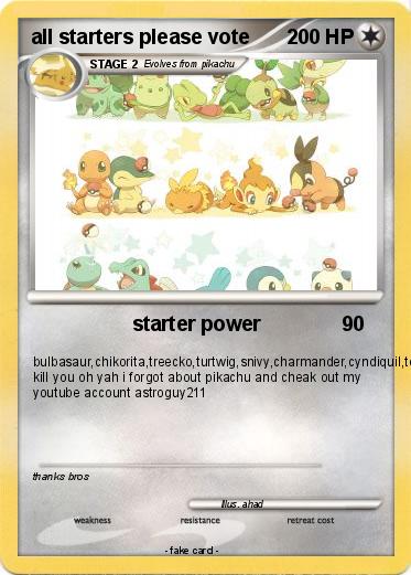 Pokemon all starters please vote