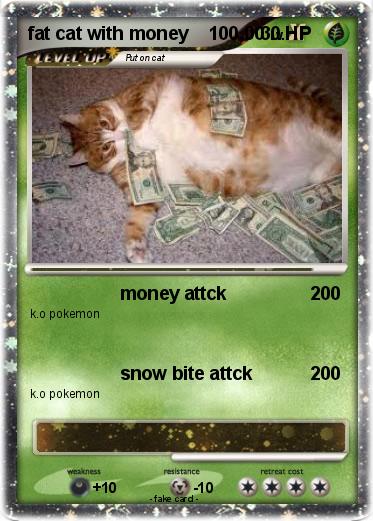 Pokemon fat cat with money    100,00