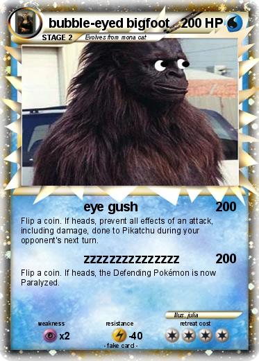 Pokemon bubble-eyed bigfoot