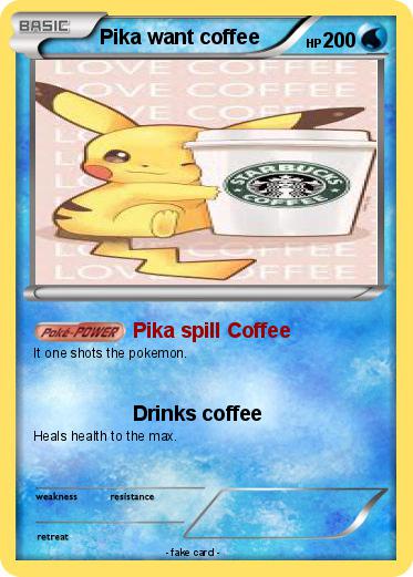Pokemon Pika want coffee