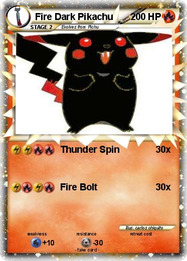 Pokemon Fire Dark Pikachu